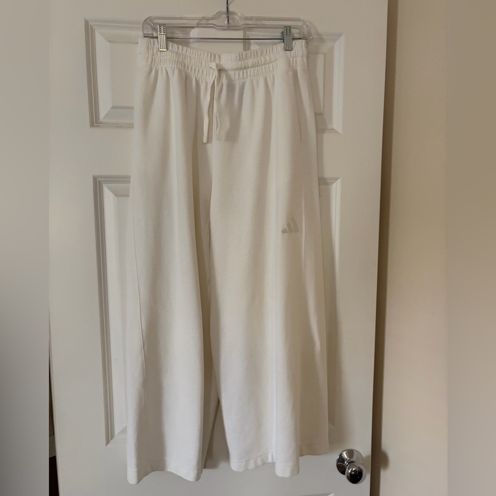 adidas Off-White Wide Leg Drawstring Pants